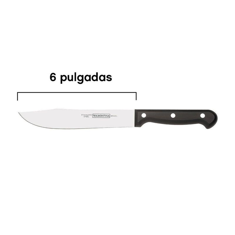 Cuchillo Ultracorte de 6 Plg con Hoja de Acero Inoxidable y Mango Color Negro