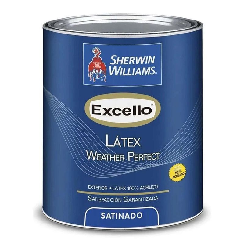 Pintura Excello Látex Weather Perfect Color Blanco Satinado de 1 Gal