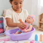 Muñeca Bebé de 14 plg con Bañera y Accesorios de Cuidado Color Rosado