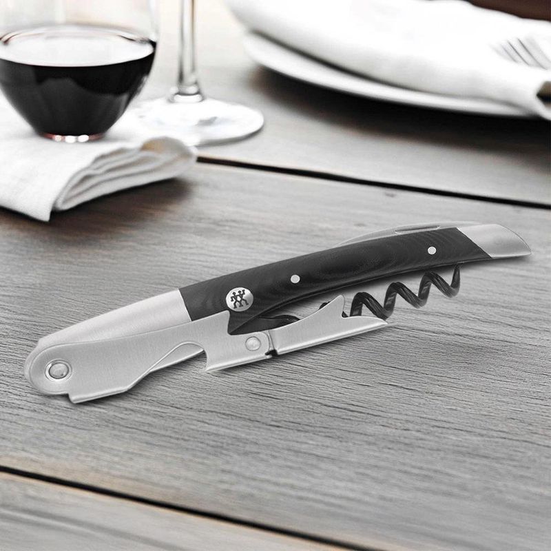 Sacacorchos Clásico Twin Sommelier de 12 cm Color Negro
