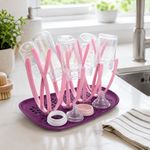 Escurridor para Pachas con Base de Secado Color Rosado
