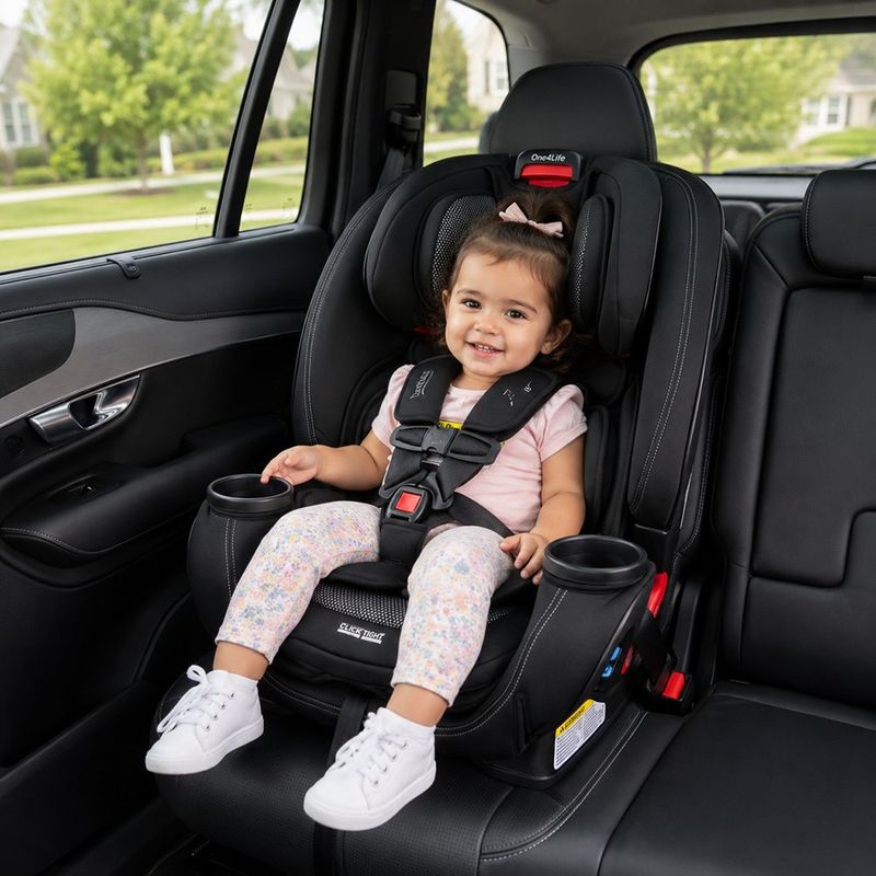 Silla para Carro One4Life All in One con ClickTight y Arnés de 5 Puntos Color Negro/Gris