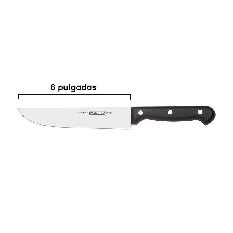 Cuchillo Ultracorte 6 Plg con Hoja de Acero Inoxidable y Mango Color Negro