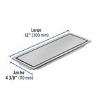 Reposadera Rectangular Reversible Aqua de Acero Inoxidable 12 x 4 3/8 Plg Color Cromo