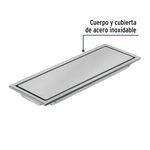Reposadera Rectangular Reversible Aqua de Acero Inoxidable 12 x 4 3/8 Plg Color Cromo