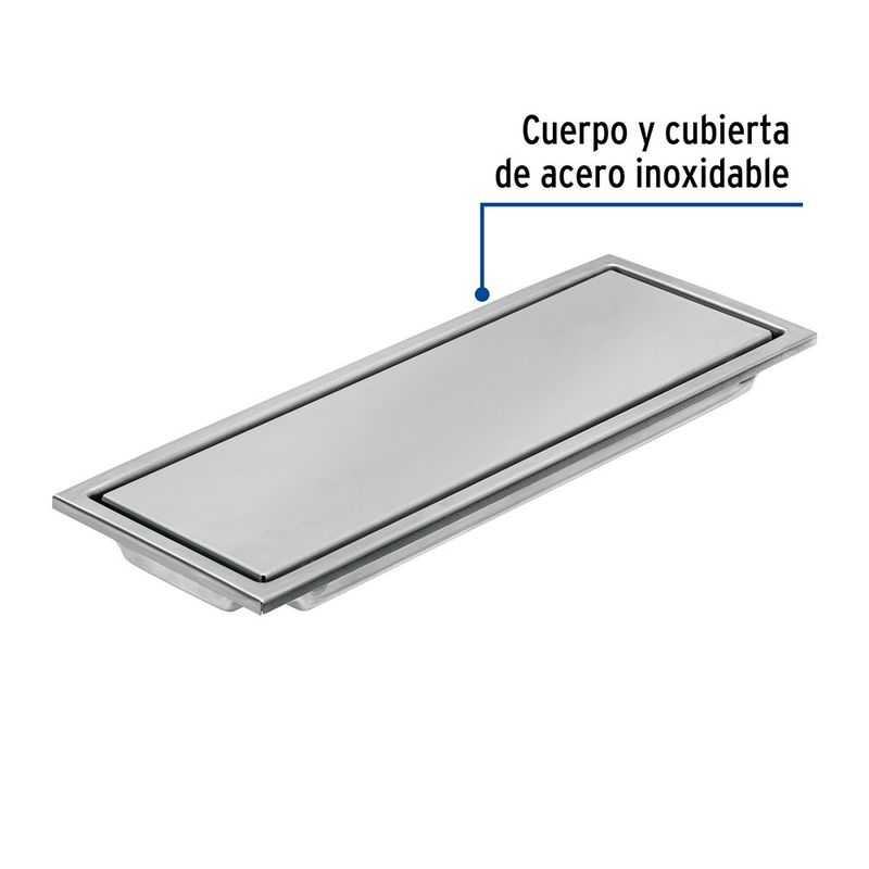 Reposadera Rectangular Reversible Aqua de Acero Inoxidable 12 x 4 3/8 Plg Color Cromo