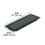 Reposadera Rectangular Reversible Aqua de Acero Inoxidable 12 x 4 3/8 Plg Color Negro