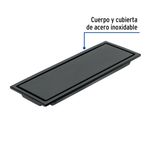 Reposadera Rectangular Reversible Aqua de Acero Inoxidable 12 x 4 3/8 Plg Color Negro