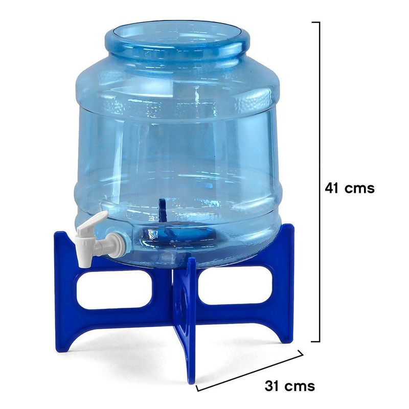 Porta Garrafón de 3 Galones con Base y Llave Dispensadora Azul