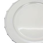 Plato Base Diseño Clásico Borde Decorativo Blanco 33 x 33 cm