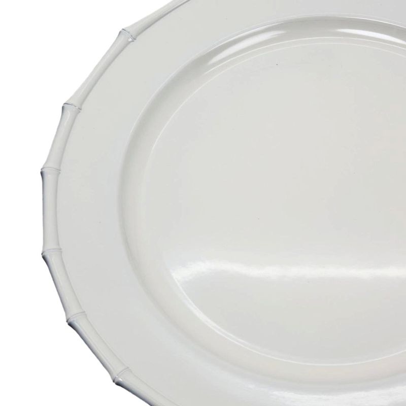 Plato Base Diseño Clásico Borde Decorativo Blanco 33 x 33 cm