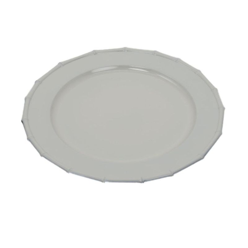 Plato Base Diseño Clásico Borde Decorativo Blanco 33 x 33 cm