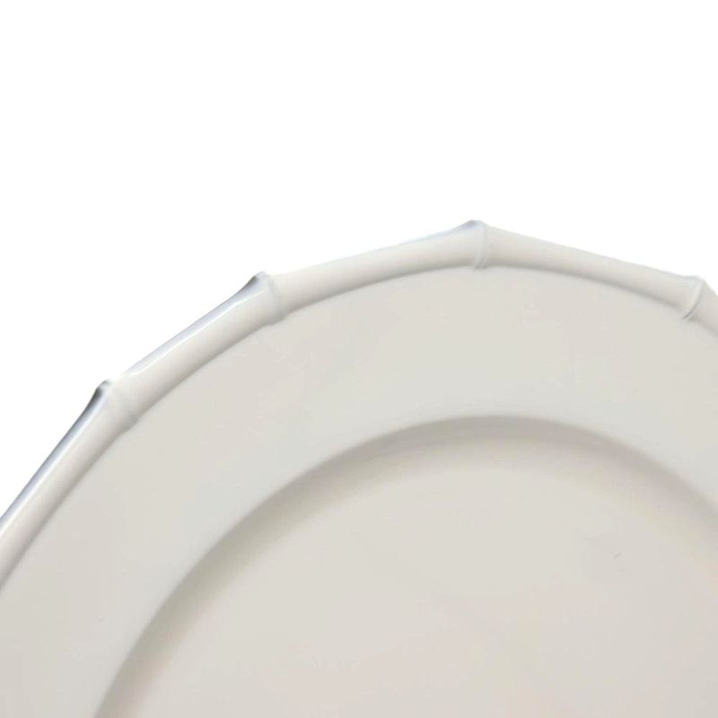 Plato Base Diseño Clásico Borde Decorativo Blanco 33 x 33 cm