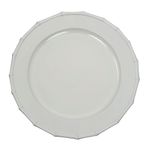 Plato Base Diseño Clásico Borde Decorativo Blanco 33 x 33 cm