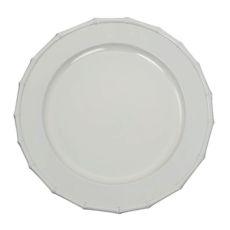 Plato Base Diseño Clásico Borde Decorativo Blanco 33 x 33 cm