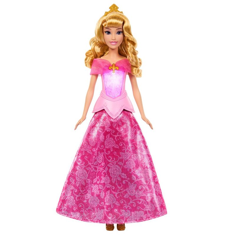 Muñeca Disney Princess Aurora con Vestido Transformable Rosado a Azul y Luces