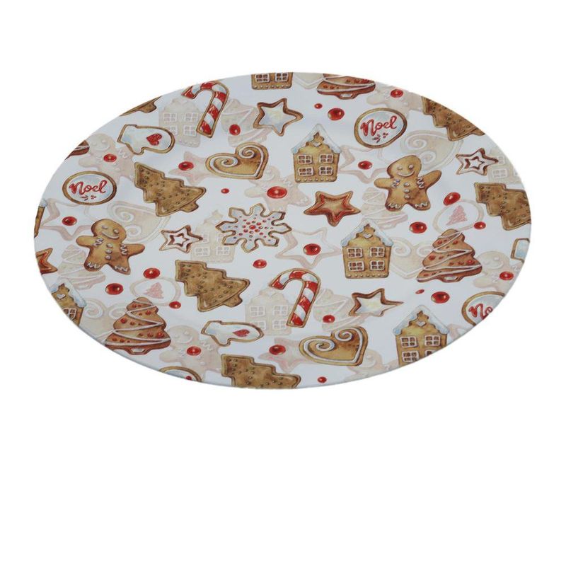 Plato Base Decorativo Diseño Galletas Navideñas Multicolor 33 x 33 cm