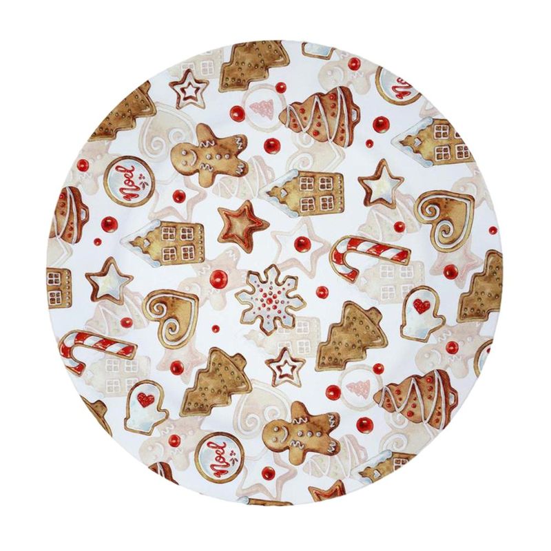 Plato Base Decorativo Diseño Galletas Navideñas Multicolor 33 x 33 cm