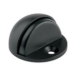Tope Metálico Tipo Domo con Protección de Hule para Puerta Color Negro