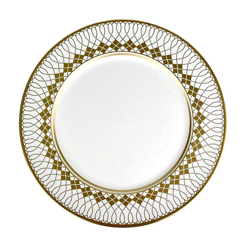 Plato Base Decorativo Calado Geométrico 33 x 33 cm Dorado