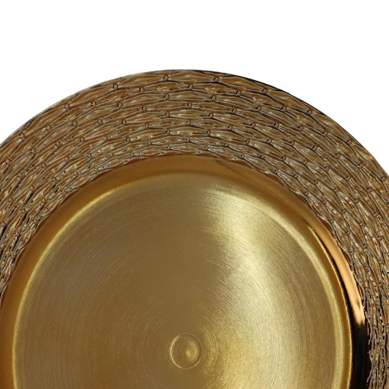 Plato Base Decorativo Trenzado Dorado 33 x 33 cm