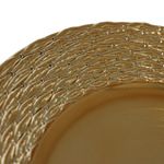 Plato Base Decorativo Trenzado Dorado 33 x 33 cm