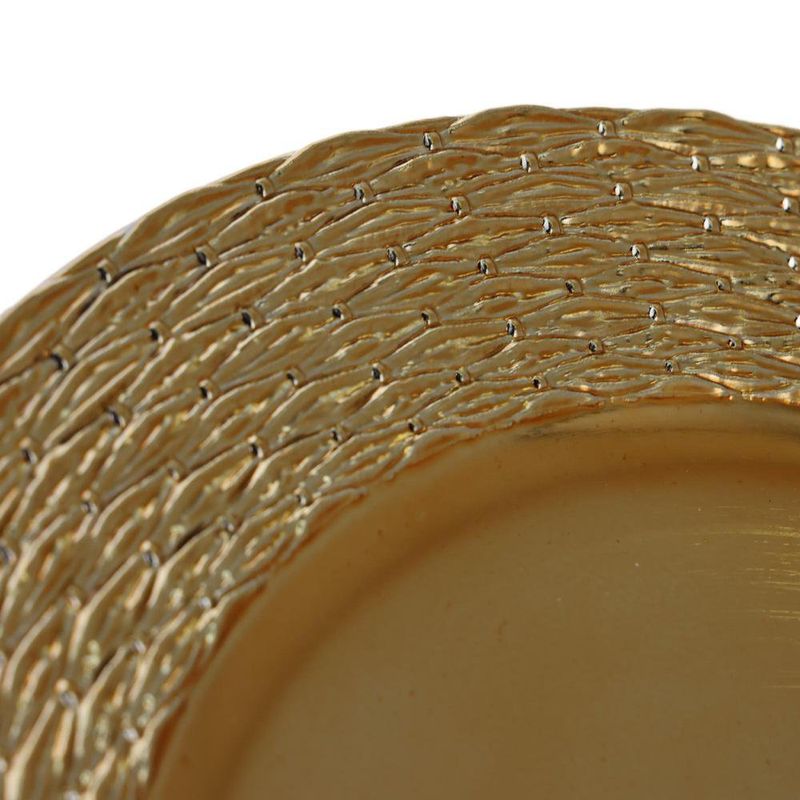 Plato Base Decorativo Trenzado Dorado 33 x 33 cm