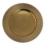 Plato Base Decorativo Trenzado Dorado 33 x 33 cm