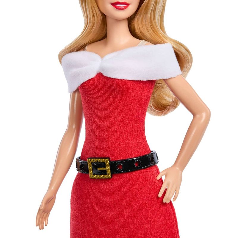 Muñeca Barbie Edición Navidad con Vestido Festivo y Regalo