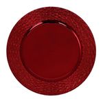 Plato Base Decorativo Trenzado Rojo 33 x 33 cm