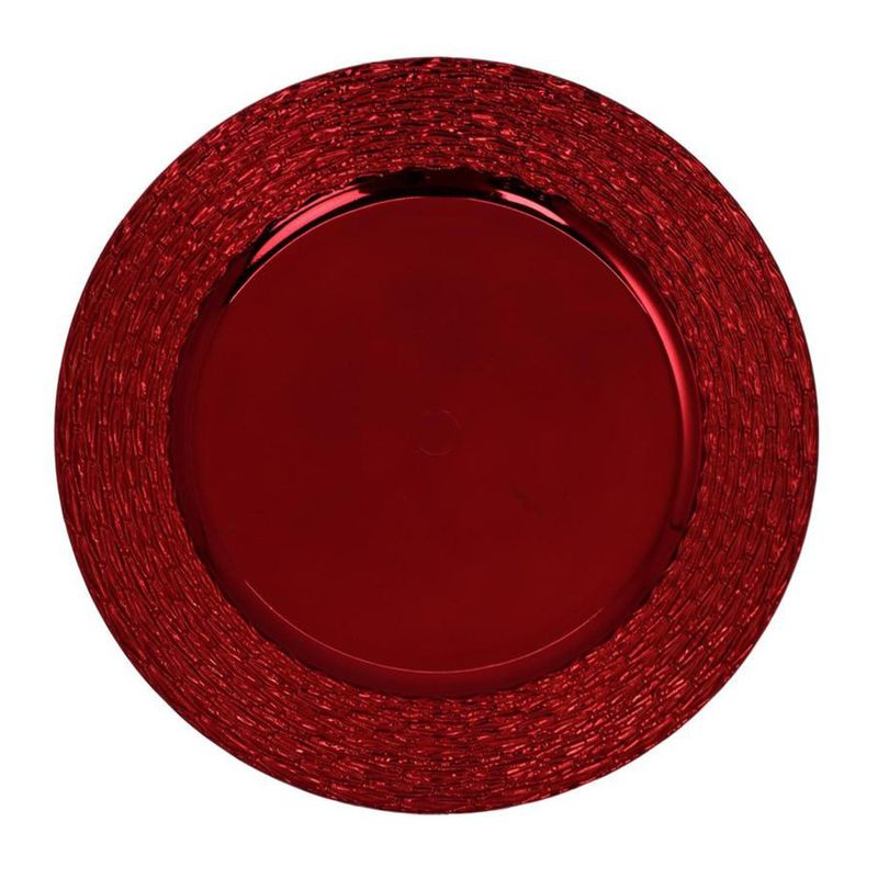 Plato Base Decorativo Trenzado Rojo 33 x 33 cm
