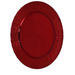 Plato Base Decorativo Trenzado Rojo 33 x 33 cm