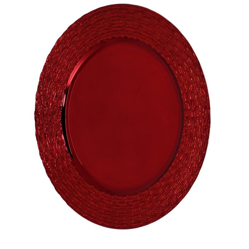 Plato Base Decorativo Trenzado Rojo 33 x 33 cm