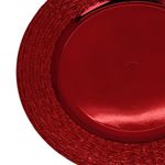 Plato Base Decorativo Trenzado Rojo 33 x 33 cm