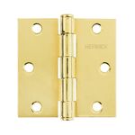 Bisagra Cuadrada de Acero Latonado 3 plg con Cabeza Plana para Puertas y Muebles