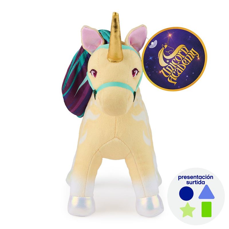 Peluche de Unicorn Academy Coleccionable con Melena Arcoíris - Colores Surtidos