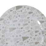 Plato Base Navideño con Diseño Invernal 33 x 33 cm Plateado