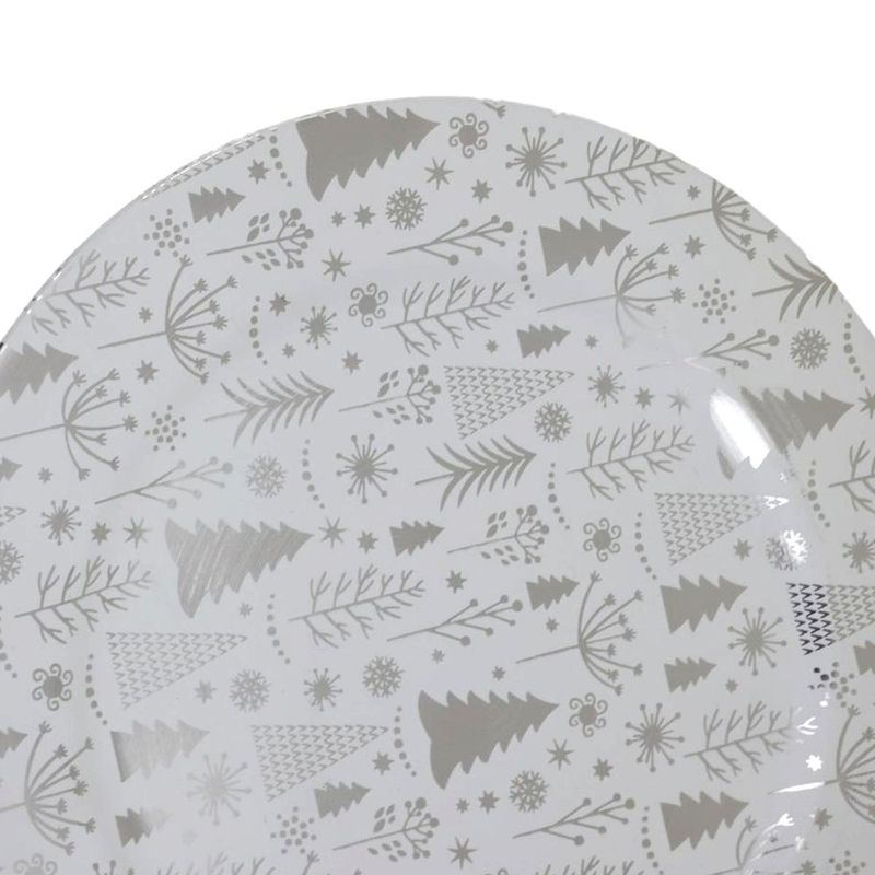 Plato Base Navideño con Diseño Invernal 33 x 33 cm Plateado