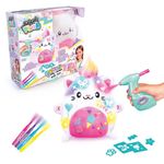 Peluche con Aerógrafo Gatito Kawaii Personalizable Color Blanco y Rosado