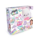 Peluche con Aerógrafo Gatito Kawaii Personalizable Color Blanco y Rosado