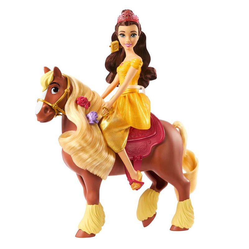 Set de Muñeca Disney Princess Bella y Caballo Philippe con Accesorios