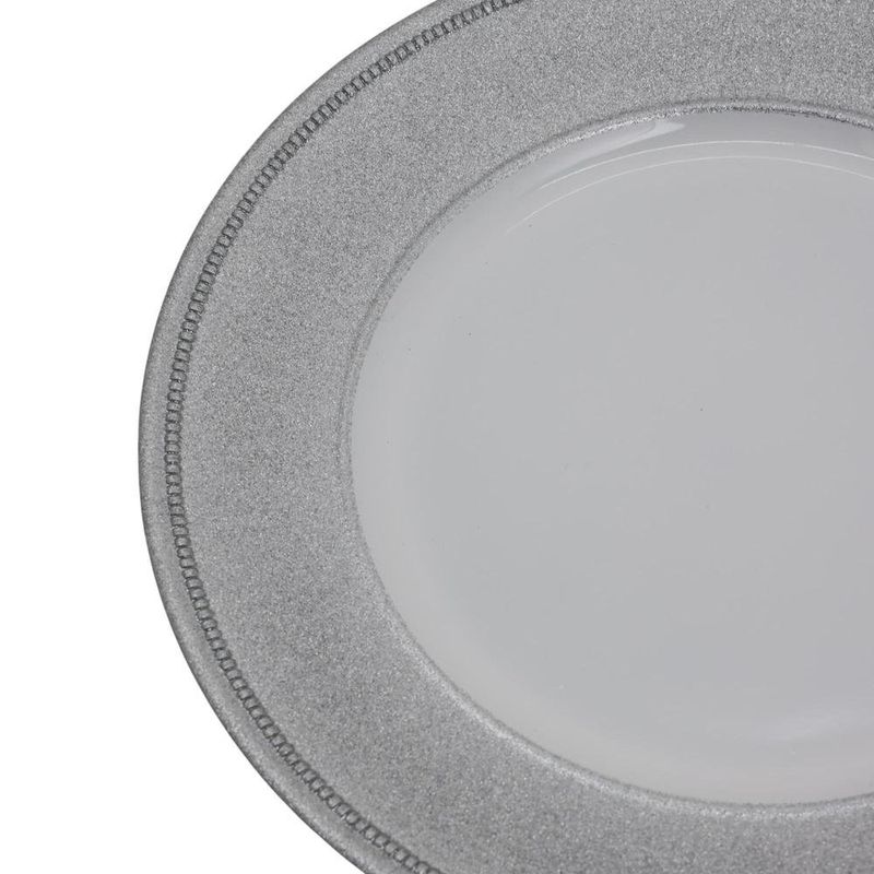 Plato Base Decorativo Escarchado Plateado 33 x 33 cm