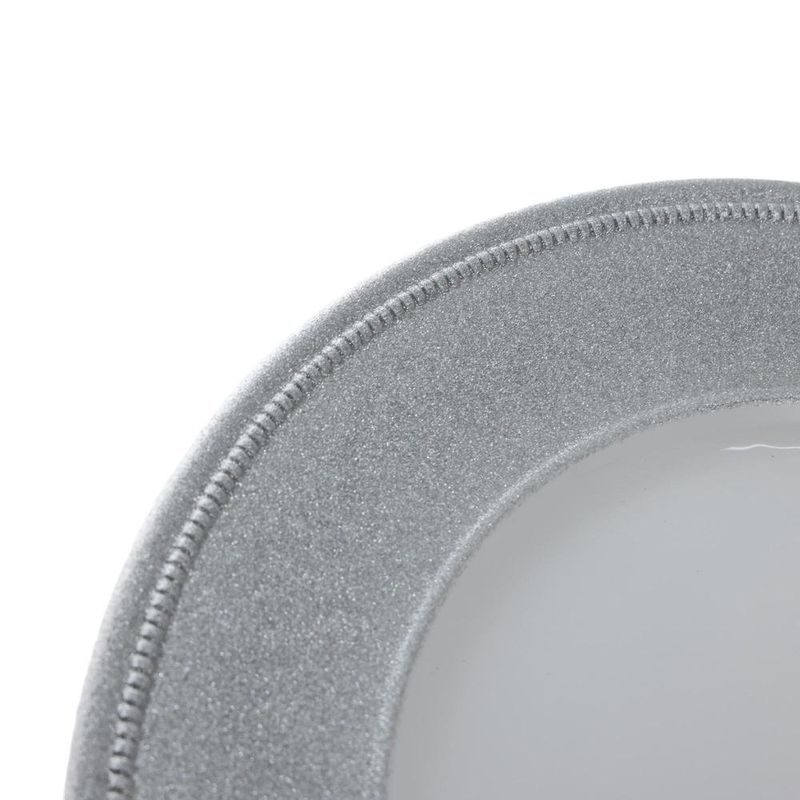 Plato Base Decorativo Escarchado Plateado 33 x 33 cm