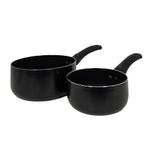 Set de Cacerola de 14 cm y Sartén de 18 cm de Aluminio Color Negro