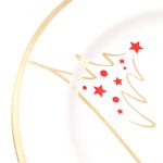 Plato Base Navideño con Diseño de Árbol Dorado 33 x 33 cm