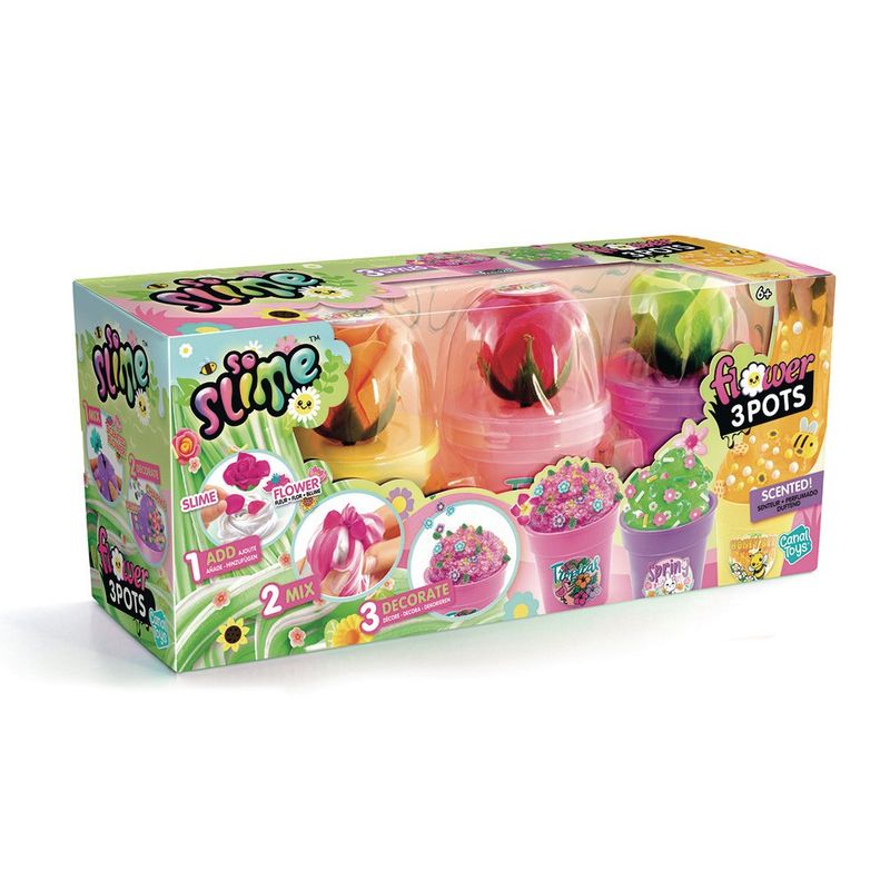 Kit de Creativo de 3 Macetas de Slime Perfumado Flower Multicolor