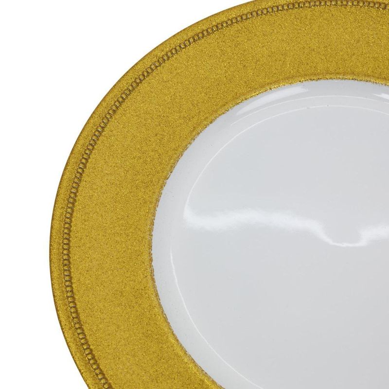 Plato Base Decorativo Borde Escarchado Dorado 33 x 33 cm