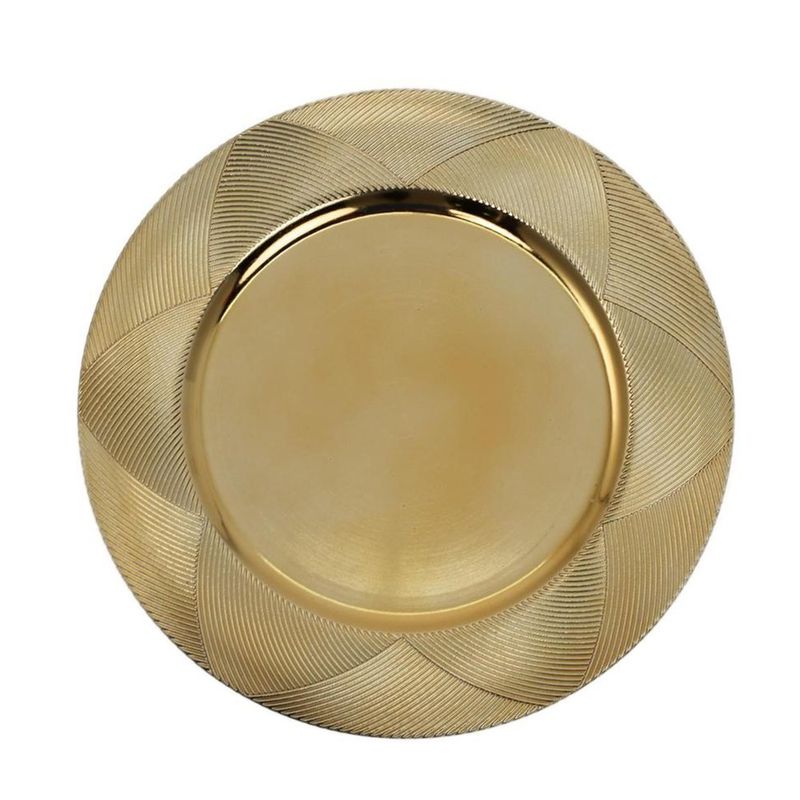 Plato Base Decorativo Texturizado Dorado 33 x 33 cm