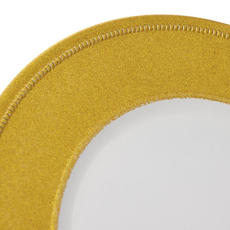 Plato Base Decorativo Borde Escarchado Dorado 33 x 33 cm