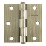 Bisagra Cuadrada de Acero Latón Antiguo 3 plg con Cabeza Plana para Puertas y Muebles
